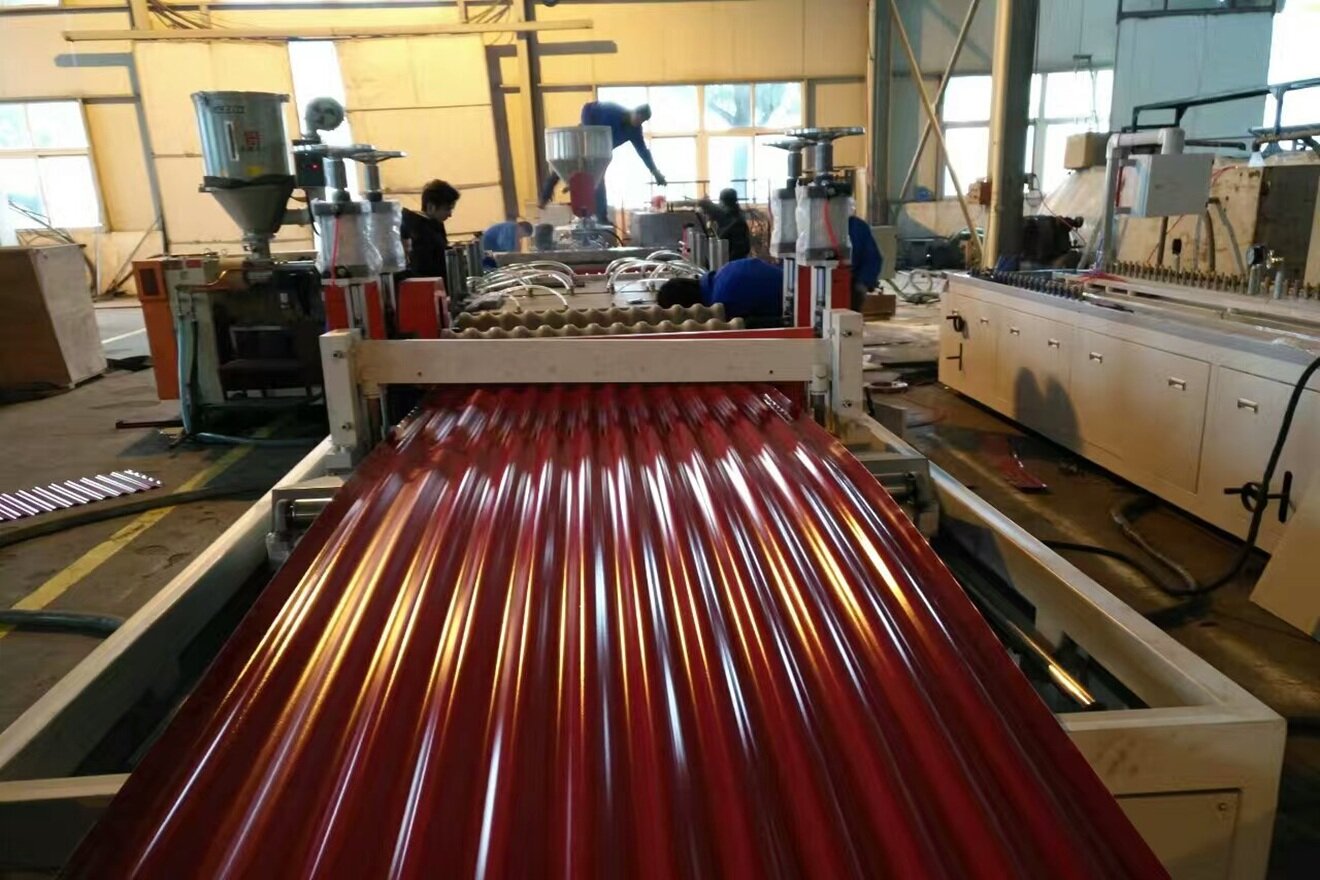 ASA PVC Trapezoidal/ Corrugated Roof Tile Extrusion Line